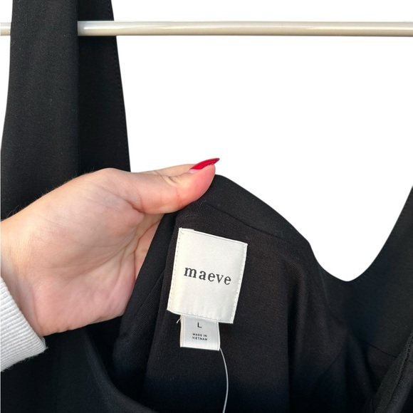 NWT Maeve Sleeveless Square-Neck Eyelet Midi Dress - Size Large - Black - Picture 11 of 14